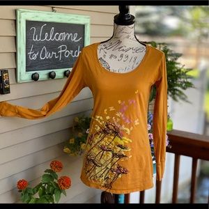 🌻Cute Floral Graphic Print Long Sleeve Top M